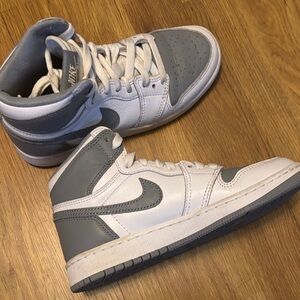Nike Air Gray and White High-Top Sneakers